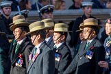 British Gurkha Welfare Society (Group D6, 5 members) during the Royal British Legion March Past on Remembrance Sunday at the Cenotaph, Whitehall, Westminster, London, 11 November 2018, 12:21.