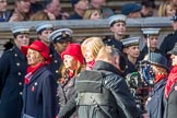 The War Widows' Association  of Great Britain (Group D7, 47 members) during the Royal British Legion March Past on Remembrance Sunday at the Cenotaph, Whitehall, Westminster, London, 11 November 2018, 12:21.
