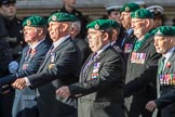 Commando Veterans Association  (Group D12, 42 members) during the Royal British Legion March Past on Remembrance Sunday at the Cenotaph, Whitehall, Westminster, London, 11 November 2018, 12:22.