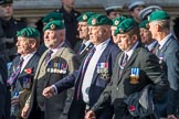 Commando Veterans Association  (Group D12, 42 members) during the Royal British Legion March Past on Remembrance Sunday at the Cenotaph, Whitehall, Westminster, London, 11 November 2018, 12:22.