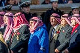 Trucial Oman Scouts Association  (Group D19, 20 members) during the Royal British Legion March Past on Remembrance Sunday at the Cenotaph, Whitehall, Westminster, London, 11 November 2018, 12:23.