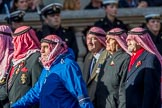 Trucial Oman Scouts Association  (Group D19, 20 members) during the Royal British Legion March Past on Remembrance Sunday at the Cenotaph, Whitehall, Westminster, London, 11 November 2018, 12:23.