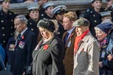 The British Evacuees Association (Group M4, 50 members) during the Royal British Legion March Past on Remembrance Sunday at the Cenotaph, Whitehall, Westminster, London, 11 November 2018, 12:25.