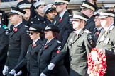 St John Ambulance (Group M12, 25 members) during the Royal British Legion March Past on Remembrance Sunday at the Cenotaph, Whitehall, Westminster, London, 11 November 2018, 12:26.