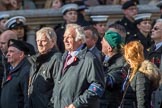 The Showmen's Guild of Great Britain (Group M18, 26 members) during the Royal British Legion March Past on Remembrance Sunday at the Cenotaph, Whitehall, Westminster, London, 11 November 2018, 12:27.