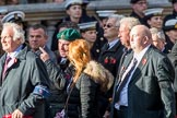 The Showmen's Guild of Great Britain (Group M18, 26 members) during the Royal British Legion March Past on Remembrance Sunday at the Cenotaph, Whitehall, Westminster, London, 11 November 2018, 12:27.