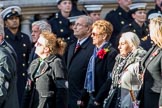 The Showmen's Guild of Great Britain (Group M18, 26 members) during the Royal British Legion March Past on Remembrance Sunday at the Cenotaph, Whitehall, Westminster, London, 11 November 2018, 12:27.
