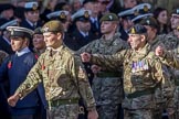 RAF- and Army Cadets (Group M35, ?? members) during the Royal British Legion March Past on Remembrance Sunday at the Cenotaph, Whitehall, Westminster, London, 11 November 2018, 12:29.