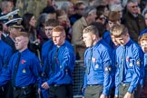 The Boys' Brigade (Group M39, 79 members) during the Royal British Legion March Past on Remembrance Sunday at the Cenotaph, Whitehall, Westminster, London, 11 November 2018, 12:30.