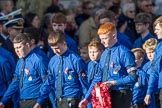The Boys' Brigade (Group M39, 79 members) during the Royal British Legion March Past on Remembrance Sunday at the Cenotaph, Whitehall, Westminster, London, 11 November 2018, 12:30.