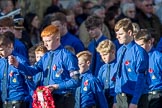 The Boys' Brigade (Group M39, 79 members) during the Royal British Legion March Past on Remembrance Sunday at the Cenotaph, Whitehall, Westminster, London, 11 November 2018, 12:30.