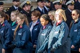 The Girls' Brigade England & Wales (Group M40, 16 members) during the Royal British Legion March Past on Remembrance Sunday at the Cenotaph, Whitehall, Westminster, London, 11 November 2018, 12:30.