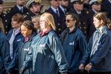 The Girls' Brigade England & Wales (Group M40, 16 members) during the Royal British Legion March Past on Remembrance Sunday at the Cenotaph, Whitehall, Westminster, London, 11 November 2018, 12:30.