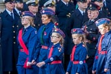 Church Lads' and Church Girls' Brigade (Group M41, 25 members) during the Royal British Legion March Past on Remembrance Sunday at the Cenotaph, Whitehall, Westminster, London, 11 November 2018, 12:30.