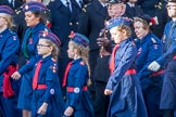 Church Lads' and Church Girls' Brigade (Group M41, 25 members) during the Royal British Legion March Past on Remembrance Sunday at the Cenotaph, Whitehall, Westminster, London, 11 November 2018, 12:30.