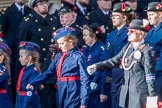 Church Lads' and Church Girls' Brigade (Group M41, 25 members) during the Royal British Legion March Past on Remembrance Sunday at the Cenotaph, Whitehall, Westminster, London, 11 November 2018, 12:30.