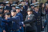 Metropolitan Police Volunteer Police Cadets (Group M42, 16 members) during the Royal British Legion March Past on Remembrance Sunday at the Cenotaph, Whitehall, Westminster, London, 11 November 2018, 12:31..