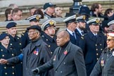 The West India Regimental Heritage Trust (Group M45, 7 members) during the Royal British Legion March Past on Remembrance Sunday at the Cenotaph, Whitehall, Westminster, London, 11 November 2018, 12:31.