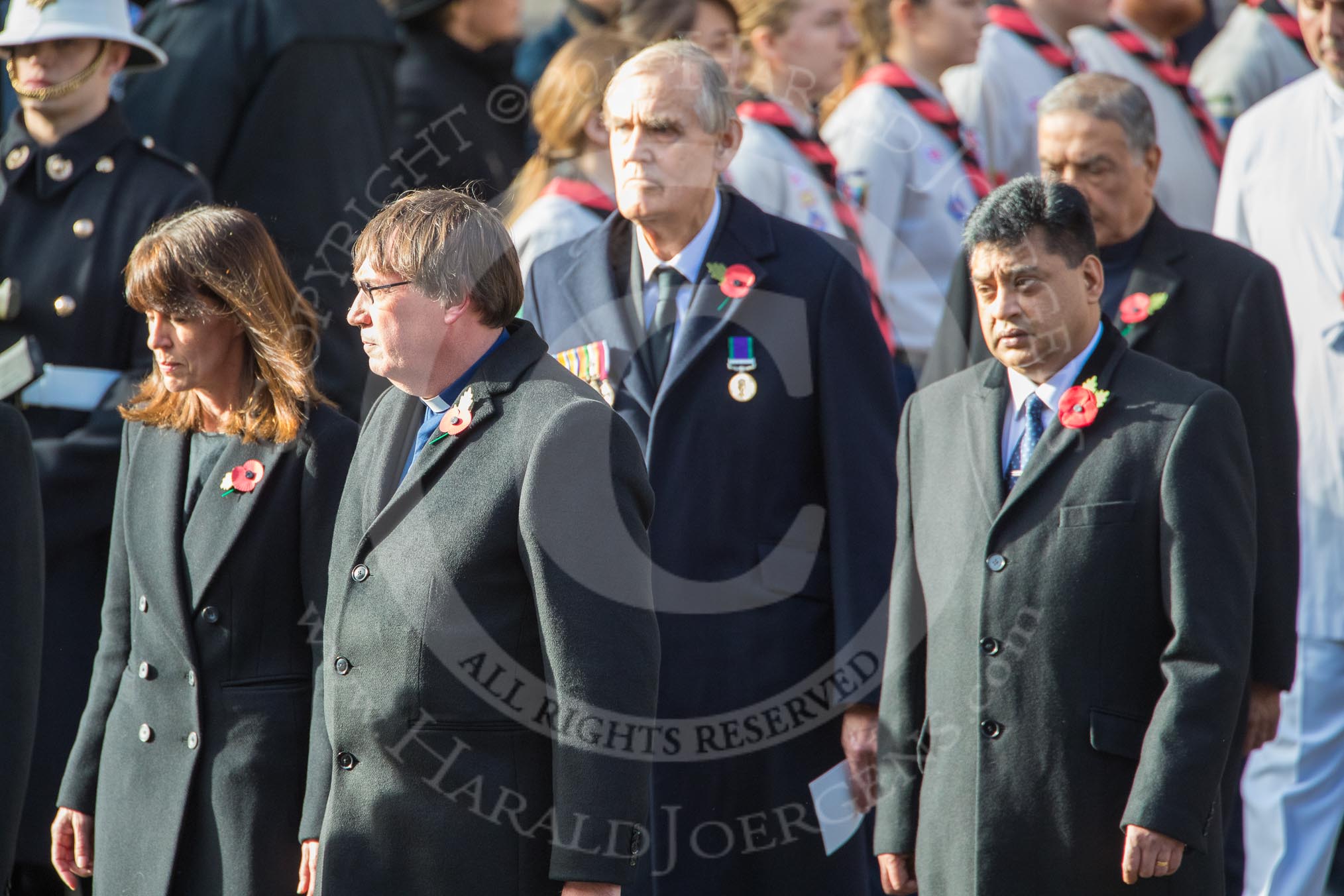 The representatives of the faith communities during the Remembrance Sunday Cenotaph Ceremony 2018 at Horse Guards Parade, Westminster, London, 11 November 2018, 10:57.