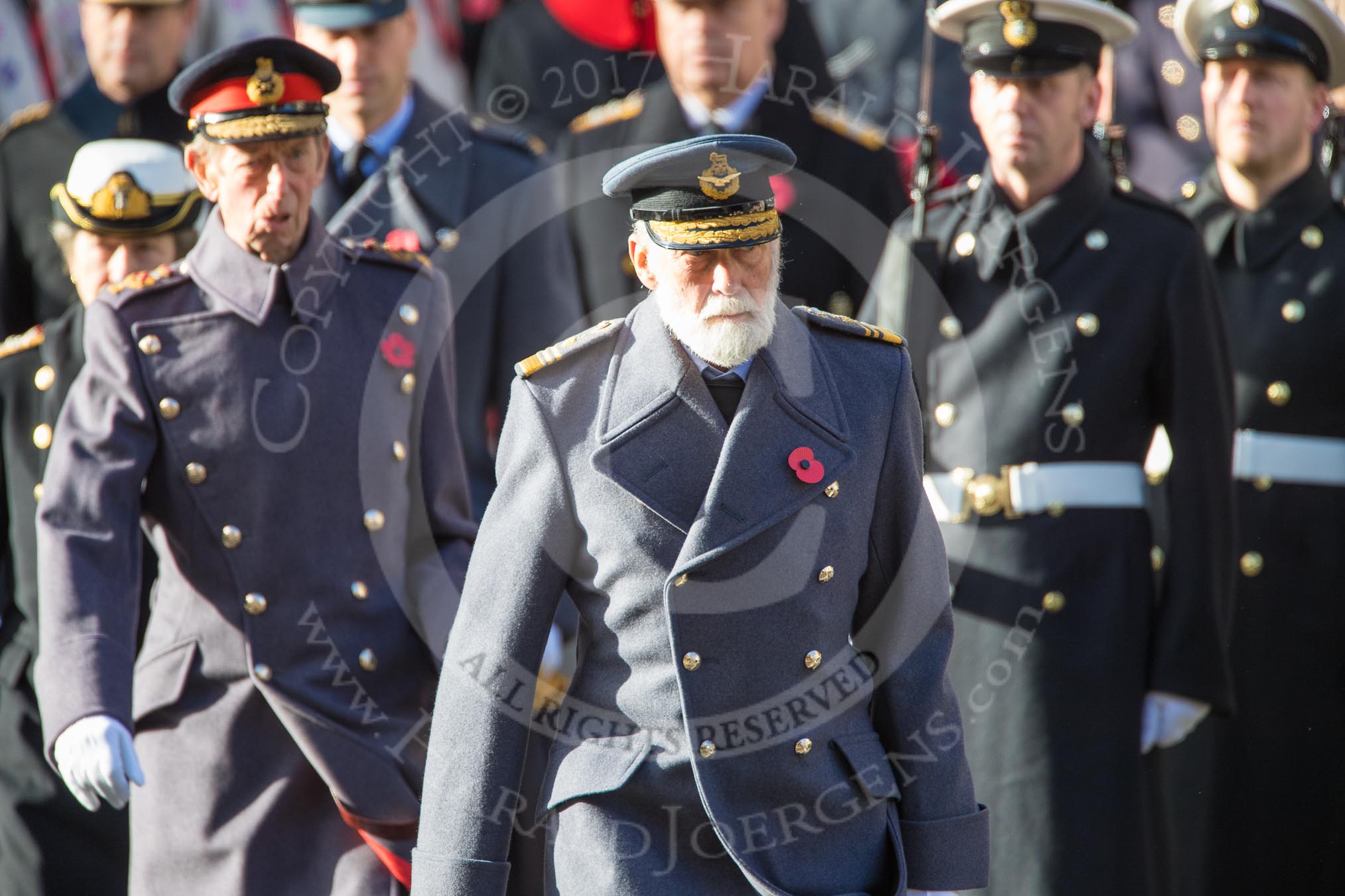 HRH Prince Michael of Kent HRH The Duke of Kent (Prince Edward) and HRH The Princess Royal (Princess Anne) during the Remembrance Sunday Cenotaph Ceremony 2018 at Horse Guards Parade, Westminster, London, 11 November 2018, 10:58.