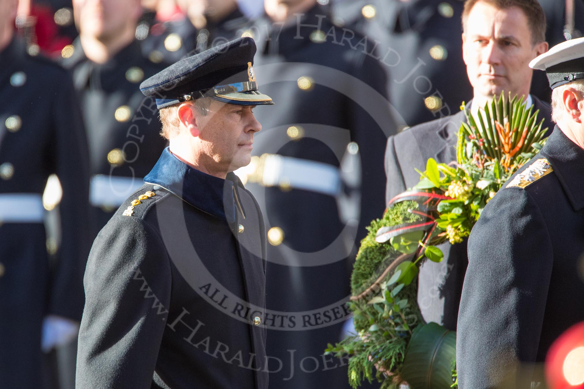 HRH The Earl of Wessex (Prince Eward) during the Remembrance Sunday Cenotaph Ceremony 2018 at Horse Guards Parade, Westminster, London, 11 November 2018, 10:59.