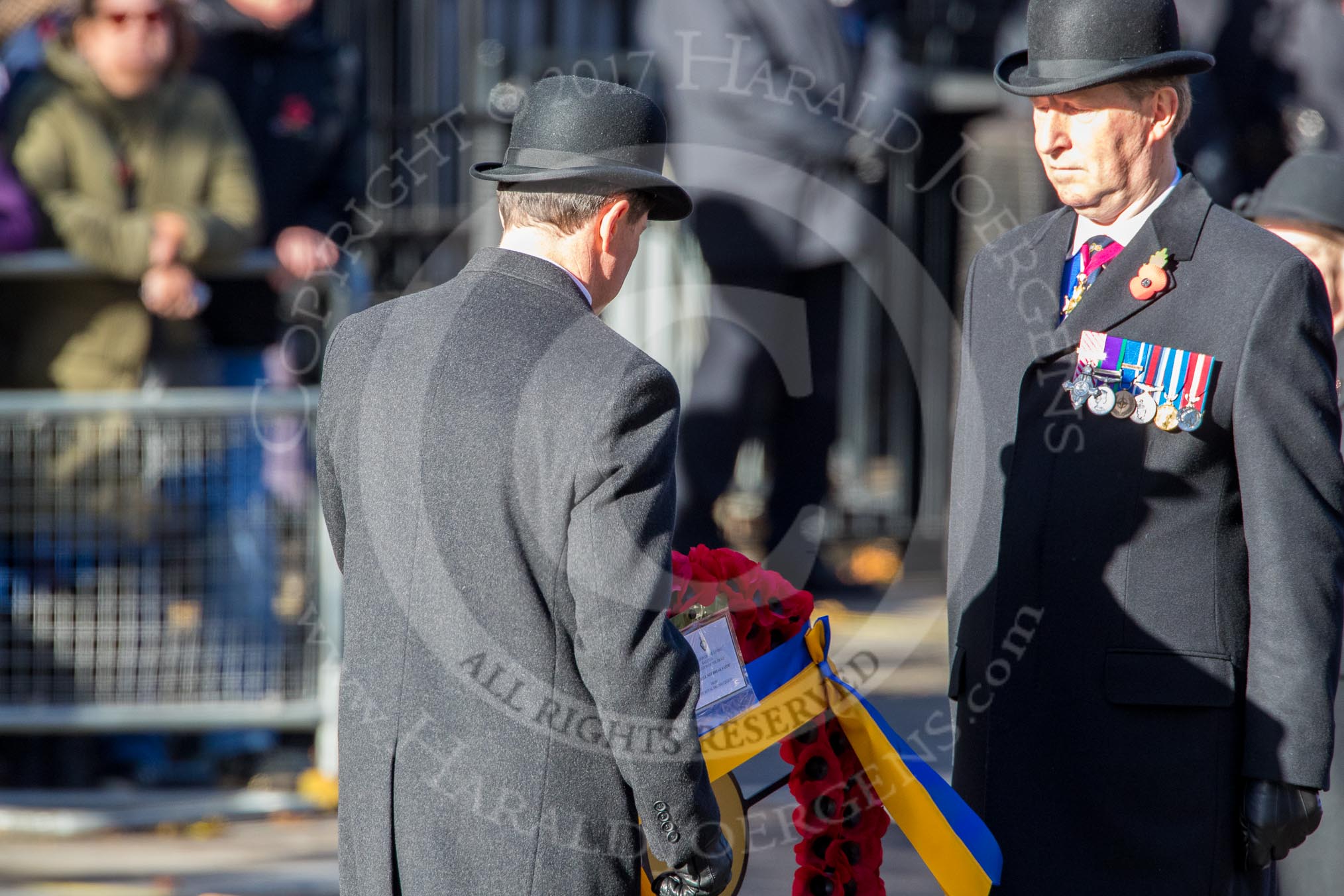 during Remembrance Sunday Cenotaph Ceremony 2018 at Horse Guards Parade, Westminster, London, 11 November 2018, 11:27.