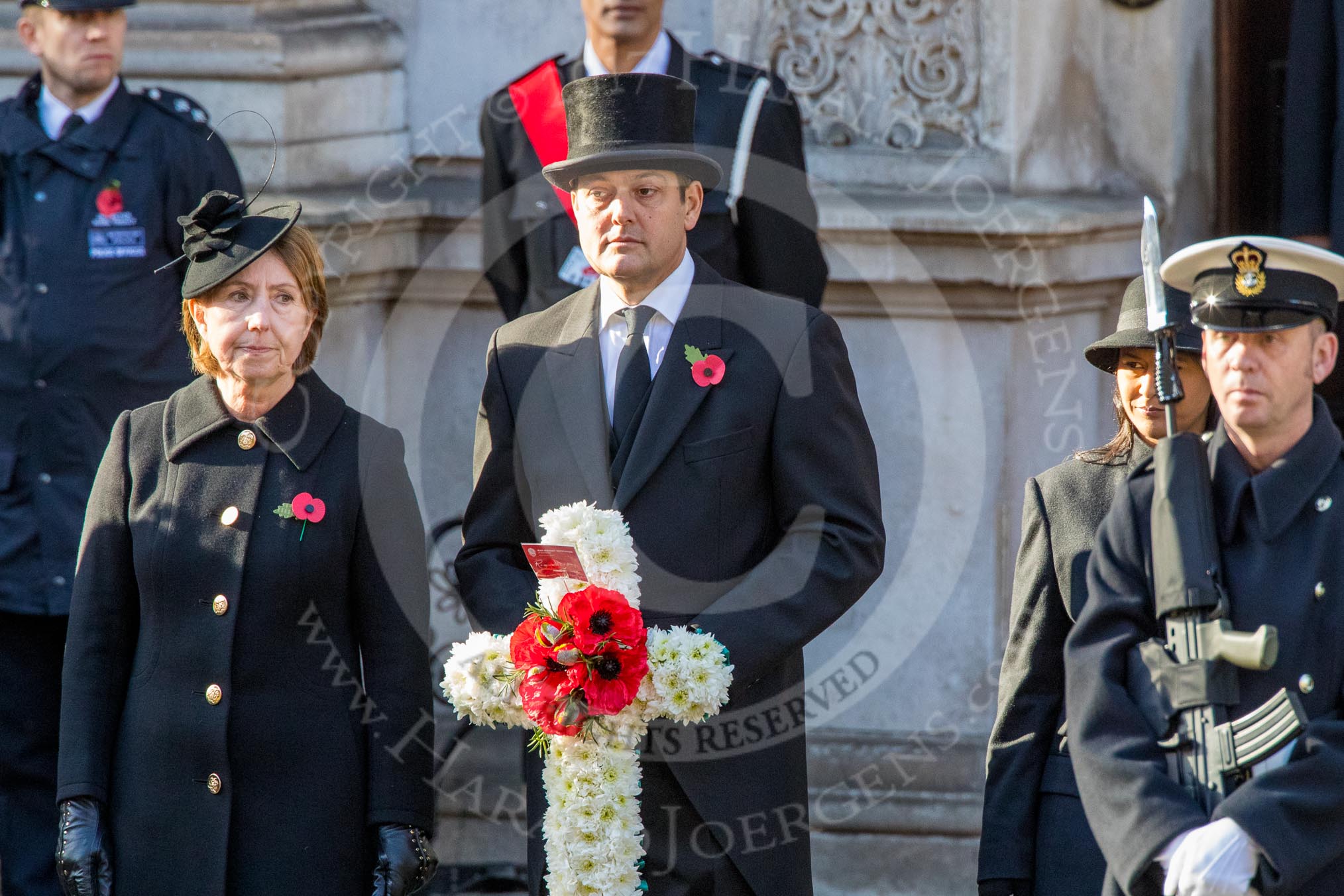 during Remembrance Sunday Cenotaph Ceremony 2018 at Horse Guards Parade, Westminster, London, 11 November 2018, 11:33.