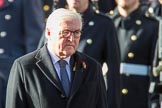 HE The President of the Federal Republic of Germany, Frank-Walter Steinmeier  during the Remembrance Sunday Cenotaph Ceremony 2018 at Horse Guards Parade, Westminster, London, 11 November 2018, 10:58.