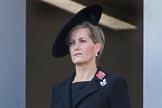HRH The Countess of Wessex (Sophie)  on the balcony of the Foreign and Commonwealth Office during the Remembrance Sunday Cenotaph Ceremony 2018 at Horse Guards Parade, Westminster, London, 11 November 2018, 11:02.