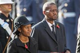 The Acting High Commissioner of Lesotho and the The Acting High Commissioner of Botswana during Remembrance Sunday Cenotaph Ceremony 2018 at Horse Guards Parade, Westminster, London, 11 November 2018, 11:03.
