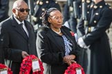 The High Commissioner of Malawi, Mr Kena A. Mphonda, and The Deputy High Commissioner of Kenya, Mrs Grace Cerere, during Remembrance Sunday Cenotaph Ceremony 2018 at Horse Guards Parade, Westminster, London, 11 November 2018, 11:12.