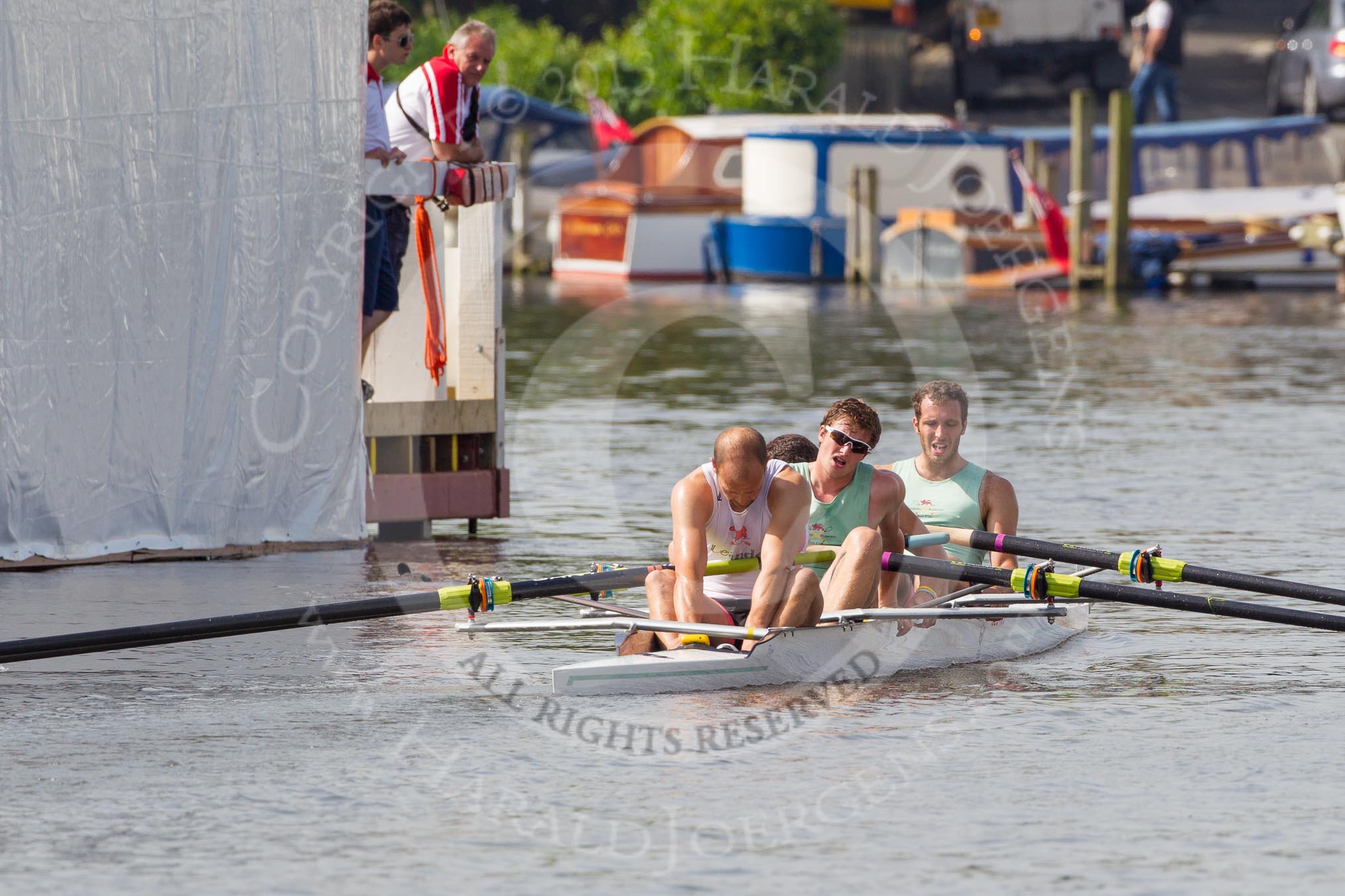 Photo 1206280948271D46085HaraldJoergens Henley Royal Regatta 2012 (Thursday): Race 8, Visitors' Challenge Cup: Amsterdam Studenten Roeivereeniging Nereus, Holland (193, Bucks) v Cambridge University and Leander Club (194, Berks).
River Thames beteen Henley-on-Thames and Remenham/Temple Island ,
Henley-on-Thames,
Oxfordshire,
United Kingdom,
on 28 June 2012 at 09:47, image #45