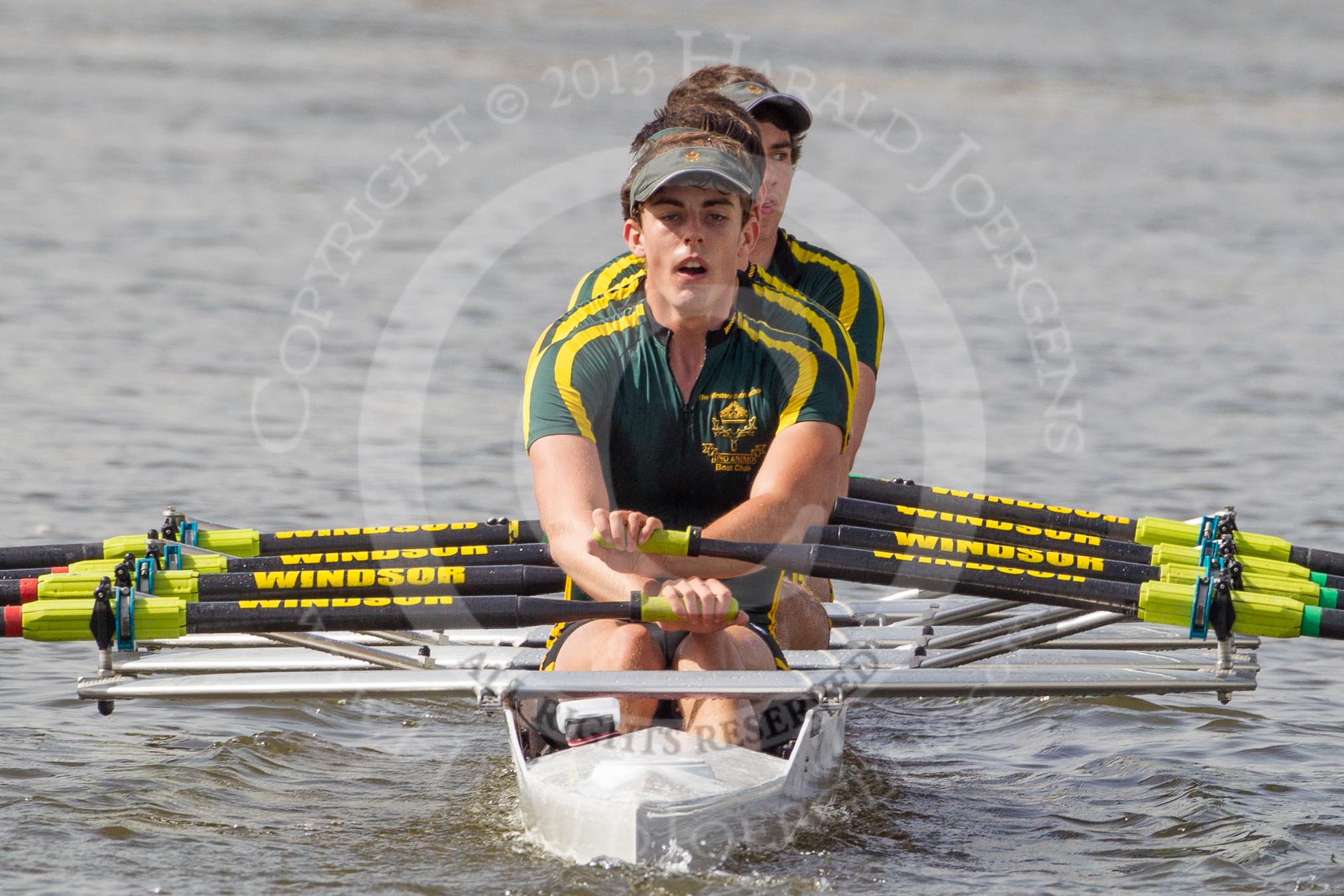 Henley Royal Regatta 2012 (Thursday): Race 9, Fawley Challenge Cup:  The Windsor Boys' School 'A'  (320, Bucks) v Eton College 'B'  (296, Berks).
River Thames beteen Henley-on-Thames and Remenham/Temple Island ,
Henley-on-Thames,
Oxfordshire,
United Kingdom,
on 28 June 2012 at 09:52, image #50