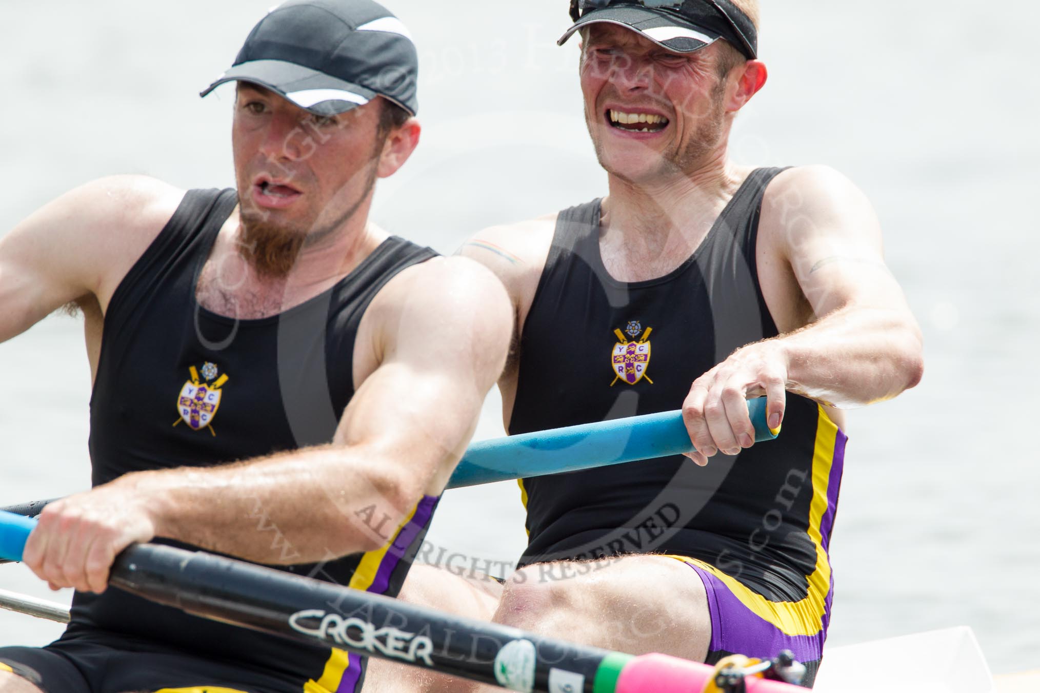 Henley Royal Regatta 2012 (Thursday): Race 40, Silver Goblets & Nickalls' Challenge Cup:  York City Rowing Club (425, Bucks) v University of London and Imperial College London (420, Berks).
River Thames beteen Henley-on-Thames and Remenham/Temple Island ,
Henley-on-Thames,
Oxfordshire,
United Kingdom,
on 28 June 2012 at 14:28, image #291