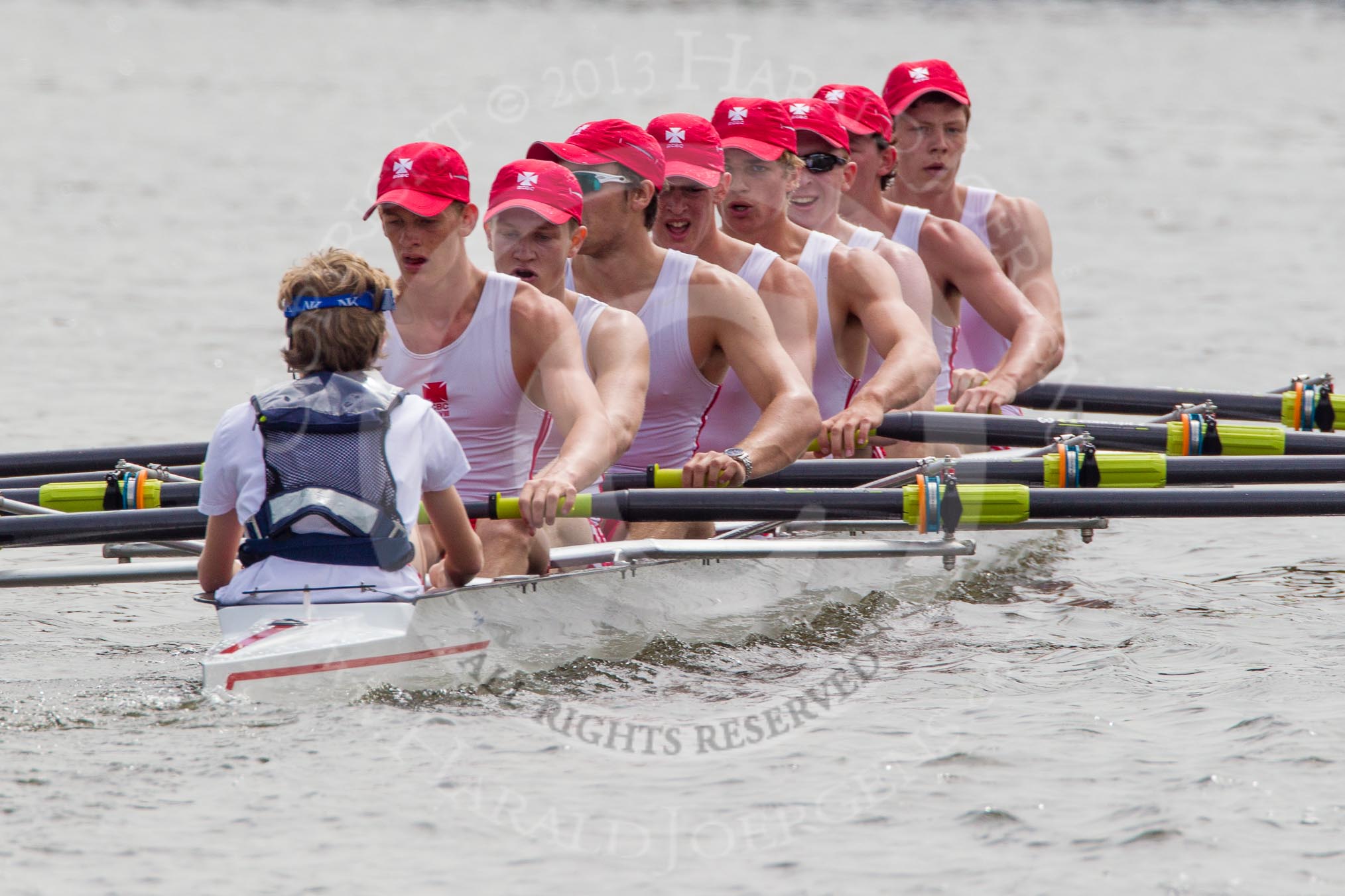 Photo 1206281439401D47227HaraldJoergens Henley Royal Regatta 2012 (Thursday): Race 41, Princess Elizabeth Challenge Cup: Radley College (147, Bucks) v Bedford Modern School (124, Berks).
River Thames beteen Henley-on-Thames and Remenham/Temple Island ,
Henley-on-Thames,
Oxfordshire,
United Kingdom,
on 28 June 2012 at 14:38, image #299