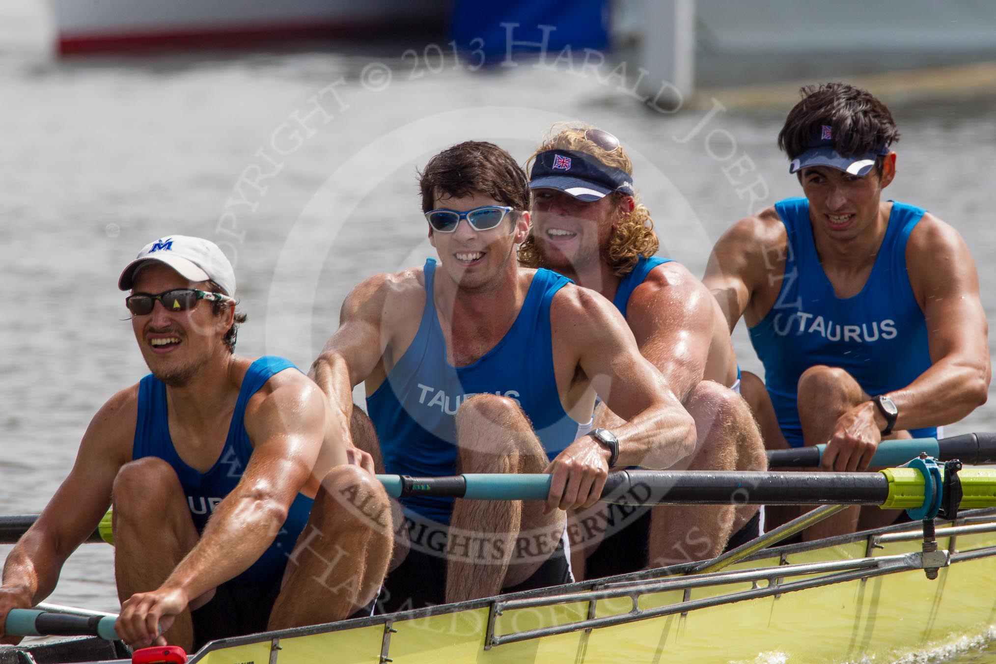 Photo 1206281522041D47363HaraldJoergens Henley Royal Regatta 2012 (Thursday): Race 48, Visitors' Challenge Cup: Christ Church, Oxford, and 1829 Boar Club (195, Bucks) v Taurus Boat Club (209, Berks).
River Thames beteen Henley-on-Thames and Remenham/Temple Island ,
Henley-on-Thames,
Oxfordshire,
United Kingdom,
on 28 June 2012 at 15:20, image #349