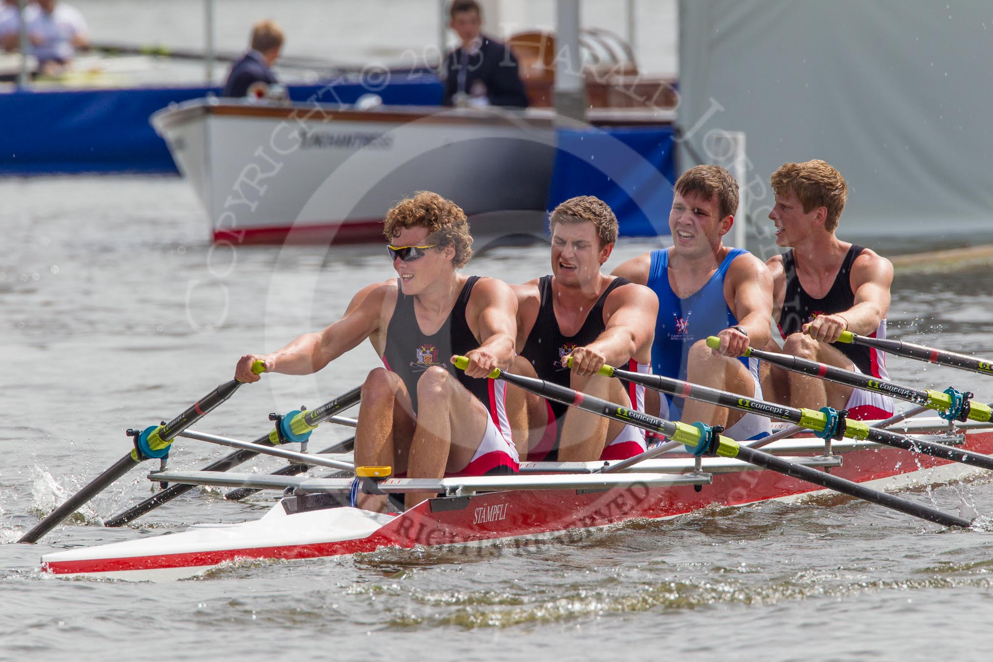 Photo 1206281525481D47398HaraldJoergens Henley Royal Regatta 2012 (Thursday): Race 49, Prince of Wales Challenge Cup: The Tideway Scullers' School (285, Bucks) v Cardiff University and Cardiff City Rowing Club (267, Berks).
River Thames beteen Henley-on-Thames and Remenham/Temple Island ,
Henley-on-Thames,
Oxfordshire,
United Kingdom,
on 28 June 2012 at 15:24, image #359