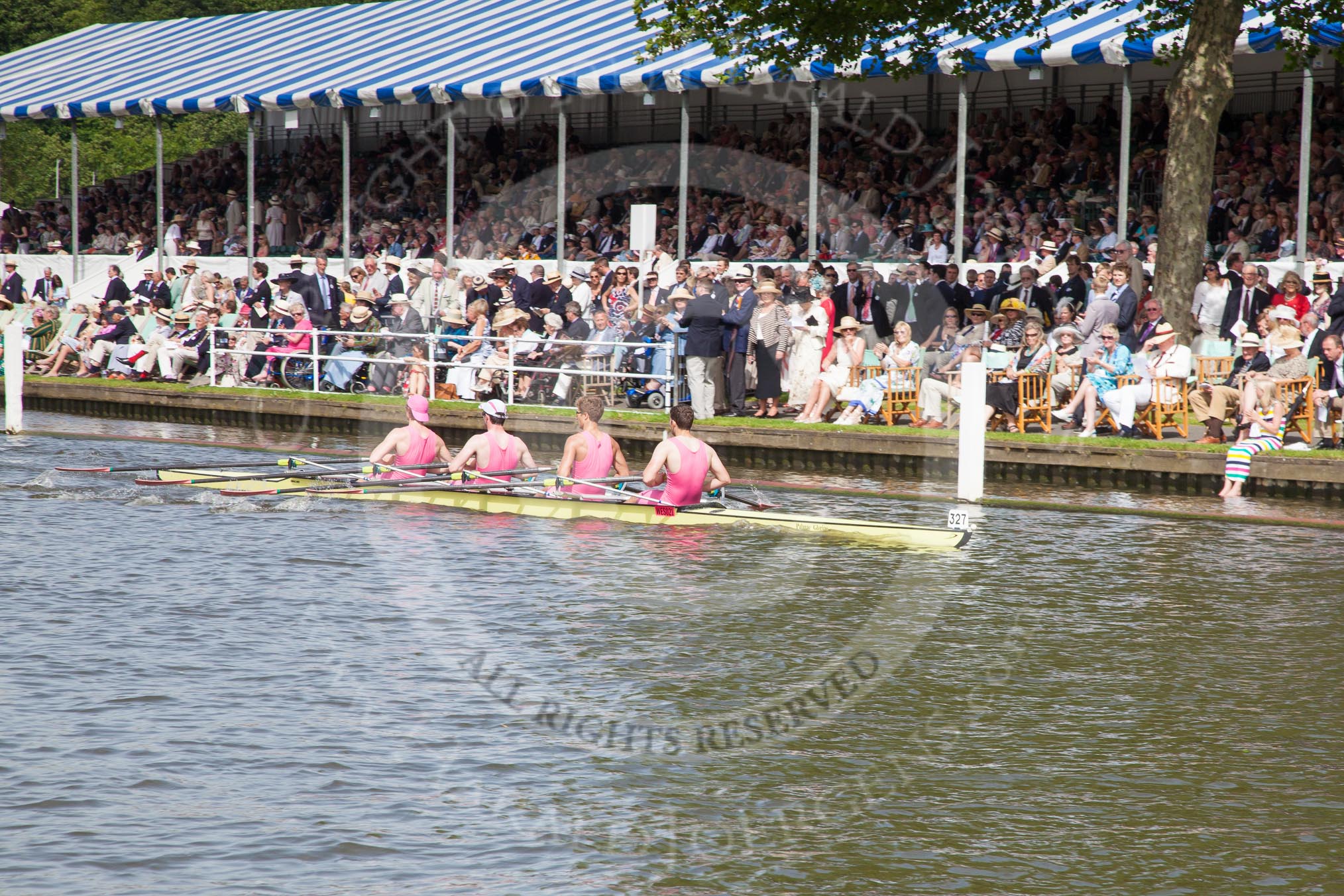 Photo 1206281554155D28860HaraldJoergens Henley Royal Regatta 2012 (Thursday): Race 54, Fawley Challenge Cup: Melbourne Grammar School, Australia (308, Bucks) v Westminster School (327, Berks).
River Thames beteen Henley-on-Thames and Remenham/Temple Island ,
Henley-on-Thames,
Oxfordshire,
United Kingdom,
on 28 June 2012 at 15:53, image #391