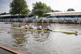 Henley Royal Regatta 2012 (Thursday): Race 8, Visitors' Challenge Cup:  Amsterdam Studenten Roeivereeniging Nereus, Holland  (193, Bucks) v Cambridge University and Leander Club  (194, Berks).
River Thames beteen Henley-on-Thames and Remenham/Temple Island ,
Henley-on-Thames,
Oxfordshire,
United Kingdom,
on 28 June 2012 at 09:46, image #40