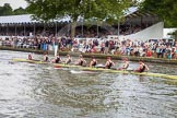 Henley Royal Regatta 2012 (Thursday): Race 32, Princess Elizabeth Challenge Cup:  Hampton School (137, Bucks) v Groton School, U.S.A.  (136, Berks).
River Thames beteen Henley-on-Thames and Remenham/Temple Island ,
Henley-on-Thames,
Oxfordshire,
United Kingdom,
on 28 June 2012 at 12:10, image #229