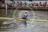 Henley Royal Regatta 2012 (Thursday): Race 35, Diamond Challenge Sculls:  Cambridge Boat Club (456, Bucks) v Koninklijke Roei en Nautische Sport Oostende, Belgium (458, Berks).
River Thames beteen Henley-on-Thames and Remenham/Temple Island ,
Henley-on-Thames,
Oxfordshire,
United Kingdom,
on 28 June 2012 at 12:28, image #250