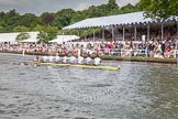 Henley Royal Regatta 2012 (Thursday): Race 51, Temple Challenge Cup:  Durham University (68, Bucks) v Amsterdamsche Studenten Roeivereenigung Nereus, Holland 'B' (56, Berks).
River Thames beteen Henley-on-Thames and Remenham/Temple Island ,
Henley-on-Thames,
Oxfordshire,
United Kingdom,
on 28 June 2012 at 15:35, image #371