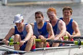 Henley Royal Regatta 2012 (Thursday): Race 55, Prince Albert Challenge Cup:  University of Birmingham (397, Bucks) v Harvard University, U.S.A. (382, Berks).
River Thames beteen Henley-on-Thames and Remenham/Temple Island ,
Henley-on-Thames,
Oxfordshire,
United Kingdom,
on 28 June 2012 at 15:58, image #405