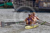 Henley Royal Regatta 2012 (Thursday): Race 59, Prince of Wales Challenge Cup:  Durham University and University of London (270, Bucks) v The Tideway Scullers' School and Stowe School (286, Berks).
River Thames beteen Henley-on-Thames and Remenham/Temple Island ,
Henley-on-Thames,
Oxfordshire,
United Kingdom,
on 28 June 2012 at 16:21, image #431