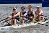 Henley Royal Regatta 2012 (Thursday): Race 59, Prince of Wales Challenge Cup:  Durham University and University of London (270, Bucks) v The Tideway Scullers' School and Stowe School (286, Berks).
River Thames beteen Henley-on-Thames and Remenham/Temple Island ,
Henley-on-Thames,
Oxfordshire,
United Kingdom,
on 28 June 2012 at 16:21, image #433