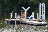 Henley Royal Regatta 2013 (Monday): One of the two start pontoons of the HRR race course..
River Thames between Henley and Temple Island,
Henley-on-Thames,
Berkshire,
United Kingdom,
on 01 July 2013 at 15:10, image #31