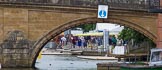 Henley Royal Regatta 2013 (Wednesday): The entrance to the boat tents area of the Henley Royal Regatta, seen trough the eastern arch of Henley Bridge..
River Thames between Henley and Temple Island,
Henley-on-Thames,
Berkshire,
United Kingdom,
on 03 July 2013 at 09:17, image #7