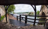 Henley Royal Regatta 2013 (Wednesday): Henley-on-Thames - the Red Lion Lawn, with Henley Bridge on the right, and the boat tents of the Henley Royal Regatta on the opposite side of the river..
River Thames between Henley and Temple Island,
Henley-on-Thames,
Berkshire,
United Kingdom,
on 03 July 2013 at 09:26, image #8