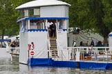 Henley Royal Regatta 2013 (Wednesday): The Press Box of the Henley Royal Regatta, behind the Stewards' Enclosure..
River Thames between Henley and Temple Island,
Henley-on-Thames,
Berkshire,
United Kingdom,
on 03 July 2013 at 09:36, image #12