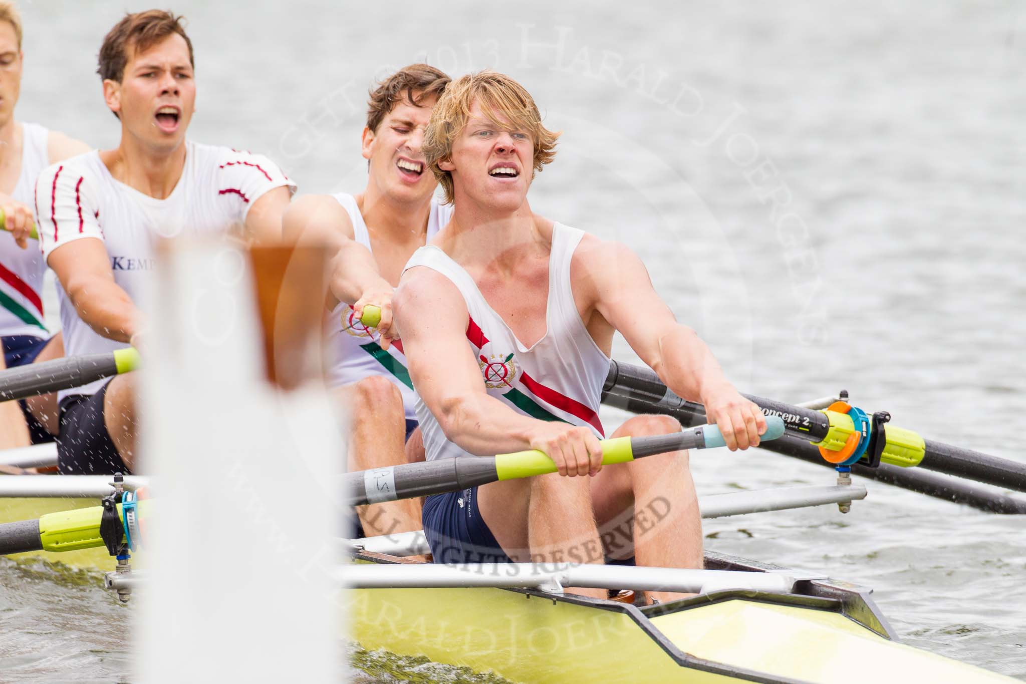 Henley Royal Regatta 2013, Thursday.
River Thames between Henley and Temple Island,
Henley-on-Thames,
Berkshire,
United Kingdom,
on 04 July 2013 at 11:11, image #156